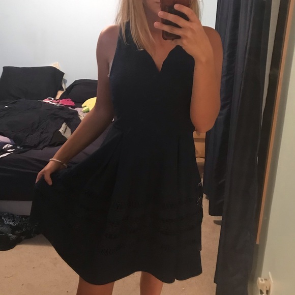 Blue textured dress - Picture 5 of 5